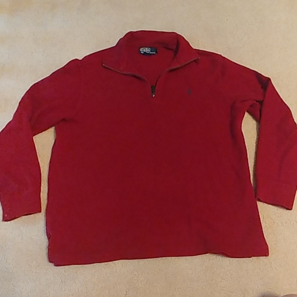 Polo RL pull-over sweater sz M 100% cotton red